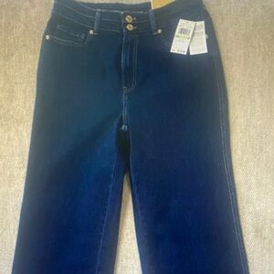 Michael Kors Women’s Dark Wash High-Rise Wide Leg/Crop Jeans New